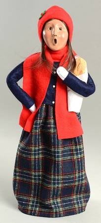 Traditional Assorted Carolers Woman With Loaf Of Bread-Blue Coat - No Box Nb1460
