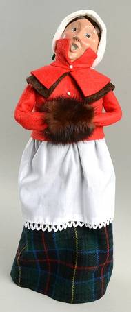 Traditional Assorted Carolers Woman With Muff-Red Coat - No Box Nb1458