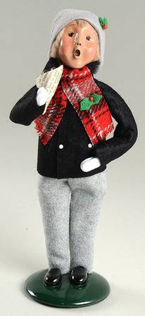Traditional Assorted Carolers Boy With Chestnuts-Black Coat - Nb722, No Box