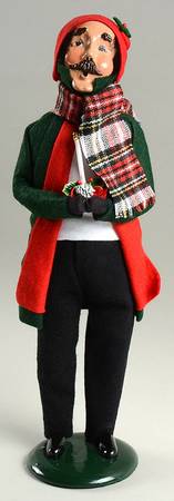 Traditional Assorted Carolers Mustache Man With Candle - Nb714, No Box