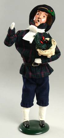 Traditional Assorted Carolers Man With Cornucopia Of Greeenry - Nb713, No Box