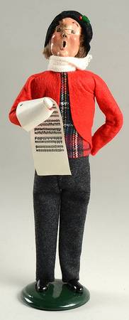 Traditional Assorted Carolers Man With Music-Red Coat - Nb699, No Box