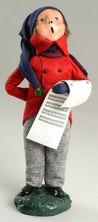 Traditional Assorted Carolers Boy With Music-Red Coat-Blue Stocking Ca - Nb678, No Box