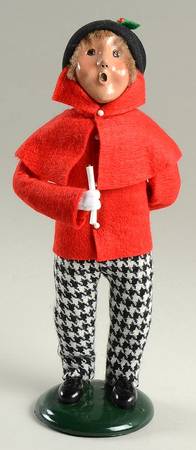 Traditional Assorted Carolers Boy With Candle-Red Coat-Houndstooth Pan - Nb677, No Box