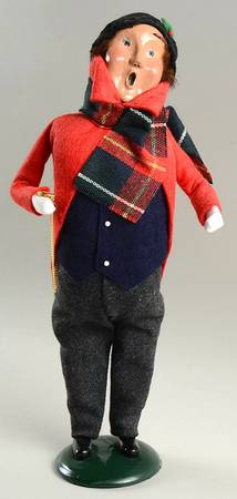 Traditional Assorted Carolers Man With Pocket Watch-Red Coat - Nb668, No Box