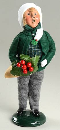Traditional Assorted Carolers Boy With Dutch Shoe Of Holly - No Box