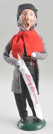 Traditional Assorted Carolers Grandfather With Merry Christmas Banner - Nb781, No Box