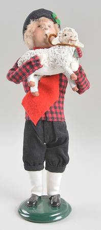 Traditional Assorted Carolers Teen Boy With Lamb-Plaid Shirt - Nb774, No Box