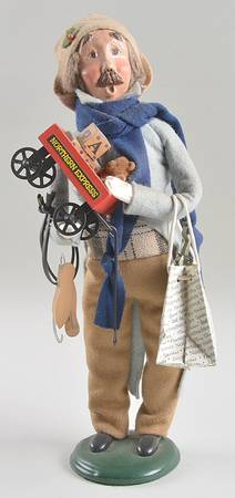 Traditional Assorted Carolers Shopper Man With Skates-Wagon Of Toys - Nb766, No Box