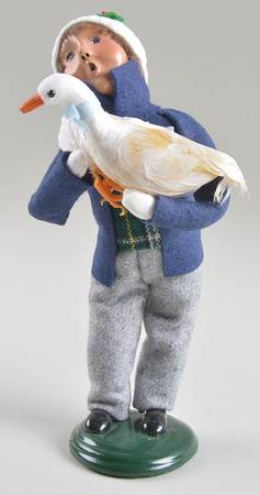 Traditional Assorted Carolers Boy With Goose-Blue Coat - Nb749, No Box