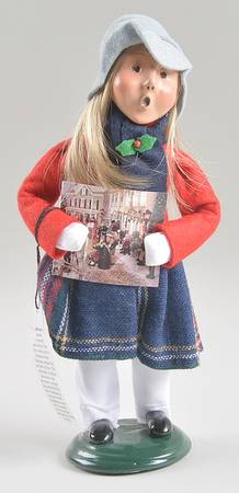 Traditional Assorted Carolers Girl With Advent Calendar-Red Top - Nb745, No Box