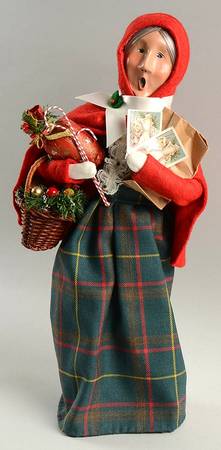 Traditional Assorted Carolers Shopper Grandmother With Christmas Card - Nb823, No Box