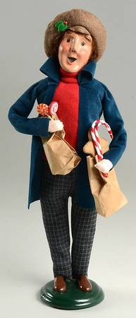 Traditional Assorted Carolers Candy Man With Brown Paper Bags - Nb822, No Box