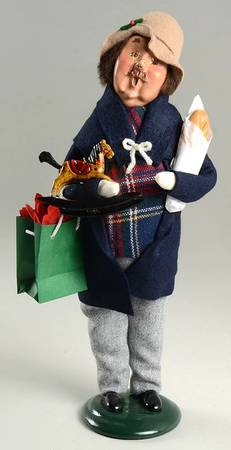 Traditional Assorted Carolers Mustache Man Shopper With Toy Horse - Nb820, No Box