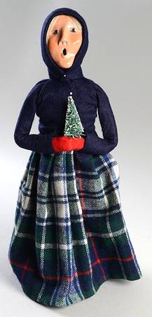 Traditional Assorted Carolers Woman With Tree Blue Hood - No Box Nb1306