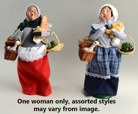 Traditional Assorted Carolers Jolly Shopper Woman-Grey - Nb740, No Box