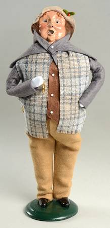 Traditional Assorted Carolers Jolly Man With Pocket Watch-Grey - No Box Nb1560
