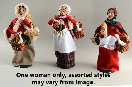 Traditional Assorted Carolers Jolly Shopper Woman-Red - Nb1012, No Box