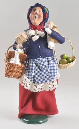 Traditional Assorted Carolers Jolly Shopper Woman-Blue - No Box Nb 1573