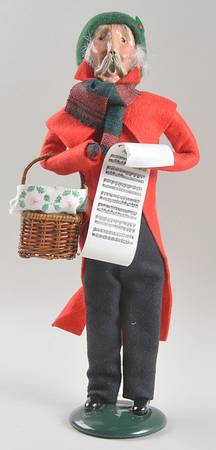 Traditional Assorted Carolers Grandfather With Basket & Music-Red Coat - No Box Nb1571