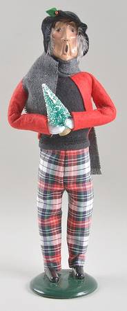 Traditional Assorted Carolers Grandfather With Tree-Red Coat - No Box Nb1567
