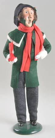 Traditional Assorted Carolers Man With Cardinal-Green Coat - No Box Nb1561
