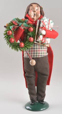 Traditional Assorted Carolers Jolly Shopper Man-Red - No Box Nb1552