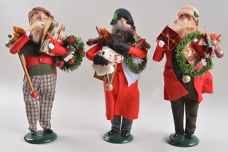 Traditional Assorted Carolers Bearded Jolly Shopper Man-Red - Nb828, No Box