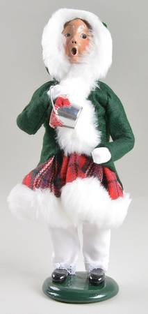 Traditional Assorted Carolers Girl With Pail-Green Coat - No Box Nb1522