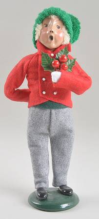 Traditional Assorted Carolers Boy With Holly-Red Coat - No Box Nb1520
