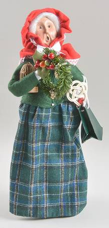 Traditional Assorted Carolers Shopper Grandmother With Wreath-Bird Cag - Nb930, No Box
