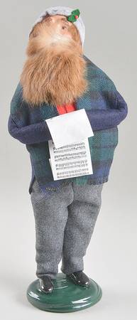 Traditional Assorted Carolers Bearded Man With Music-Blue Coat - Nb1005, No Box