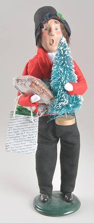 Traditional Assorted Carolers Man With Tree And Plum Pudding - Nb994, No Box
