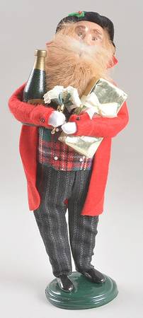 Traditional Assorted Carolers Bearded Man With Wine And Gifts - Nb971, No Box