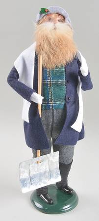 Traditional Assorted Carolers Bearded Man With Shovel-Blue Coat - Nb968, No Box