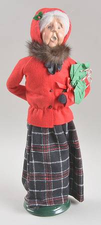 Traditional Assorted Carolers Grandmother In Fur Collar With Candy Can - Nb932, No Box