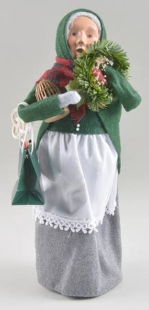 Traditional Assorted Carolers Shopper Grandmother With Wreath-Bird Cag - Nb931, No Box