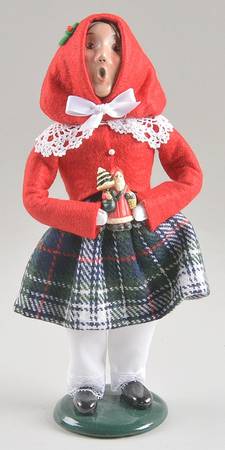 Traditional Assorted Carolers Girl With Toy Santa-Red Coat - Nb848, No Box