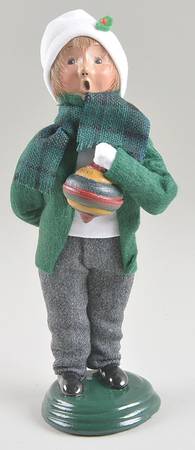 Traditional Assorted Carolers Boy With Toy Spinning Top - Nb832, No Box