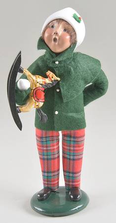 Traditional Assorted Carolers Boy With Rocking Horse-Green - Nb830, No Box