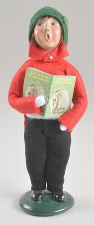 Traditional Assorted Carolers Boy With Peter Rabbit Book - No Box