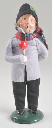 Traditional Assorted Carolers Boy With Candy Apple - No Box
