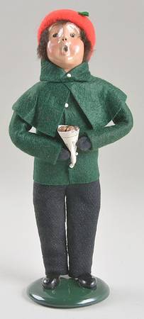 Traditional Assorted Carolers Boy With Chestnuts-Green Coat - No Box