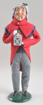 Traditional Assorted Carolers Grandfather With Lantern-Red Coat - No Box