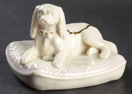 Belleek Figurines Cocker Spaniel Dog-Gold Accents - Boxed