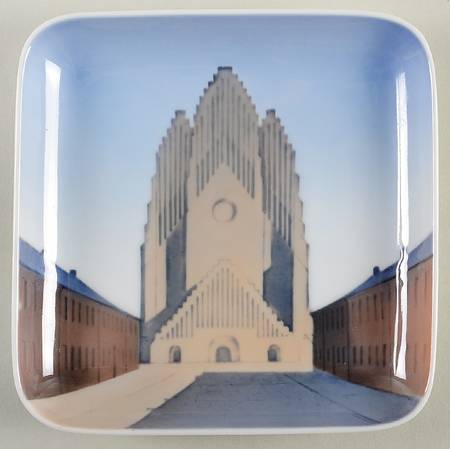 Bing & Grondahl Giftware Grundtvigs Kirken-Square Tray - No Box