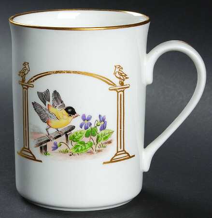 Boehm Giftware Goldfinch W/ Common Violet Cup - Boxed