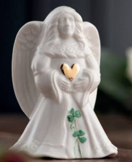 Belleek Christmas Ornament Sending Love Angel - Boxed
