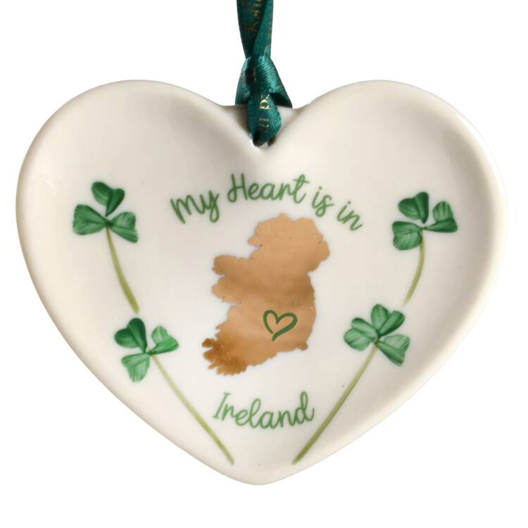 Belleek Christmas Ornament My Heart Is In Ireland - Boxed