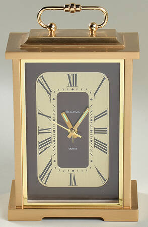 Bulova Clocks Mantle Carriage Alarm Clock - With Box